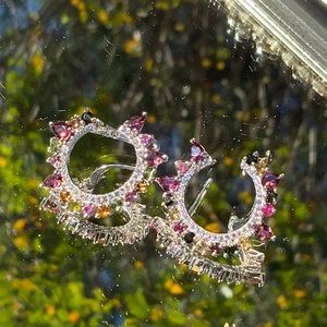 MULTI TOURMALINE 925 STERLING SILVER EARRINGS